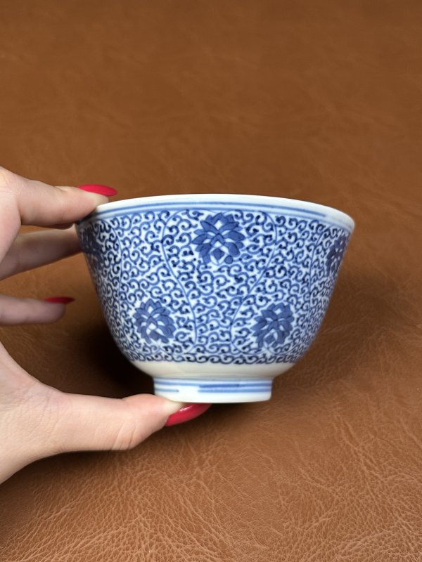 清光绪 青花缠枝花卉纹碗 - 图6