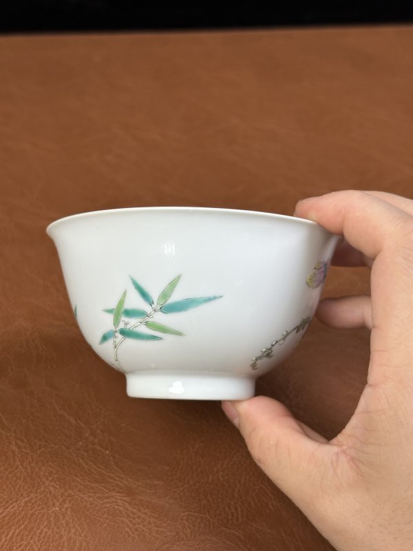 清嘉庆 粉彩过枝癞瓜纹茶园 - 图8