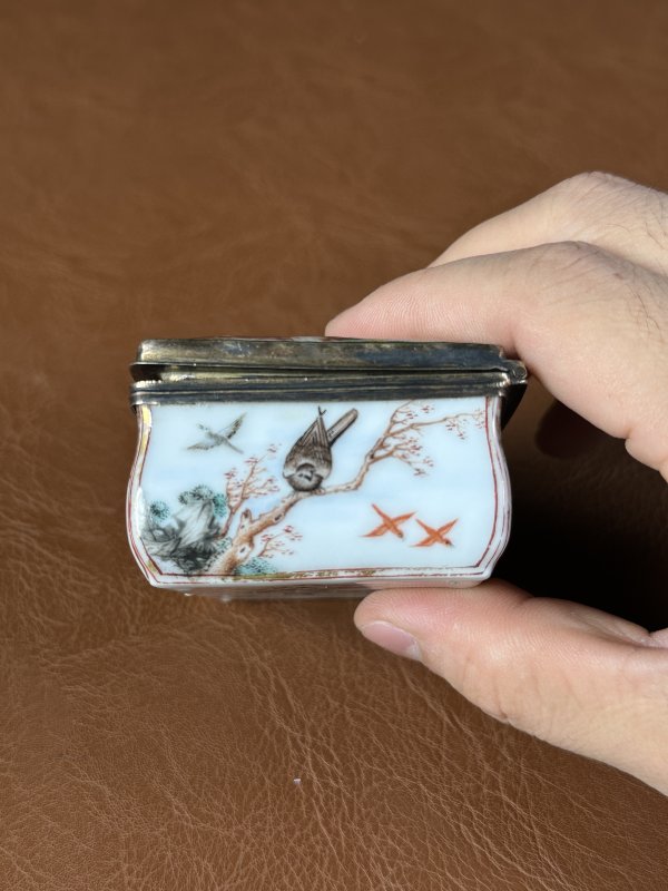 清乾隆 广法郎彩人物手盒 - 图7
