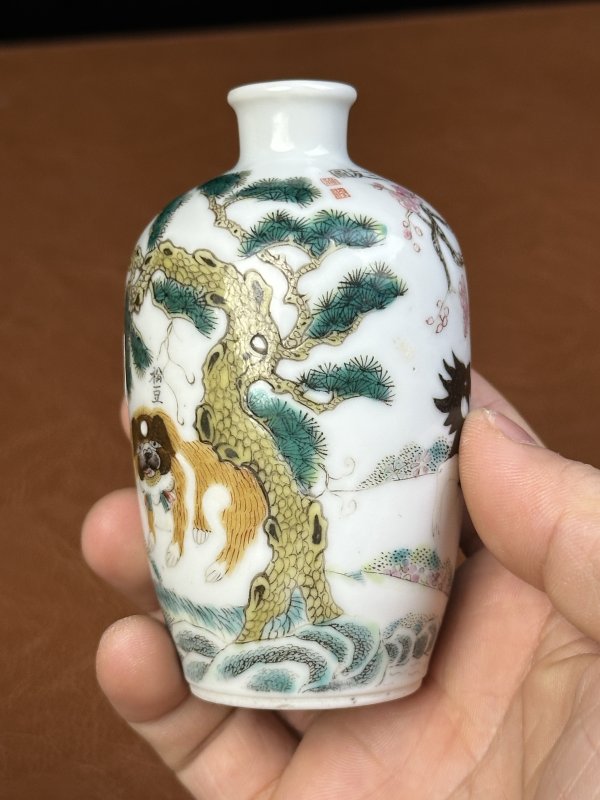 清光绪 粉彩素云道人鼻烟壶 - 图3