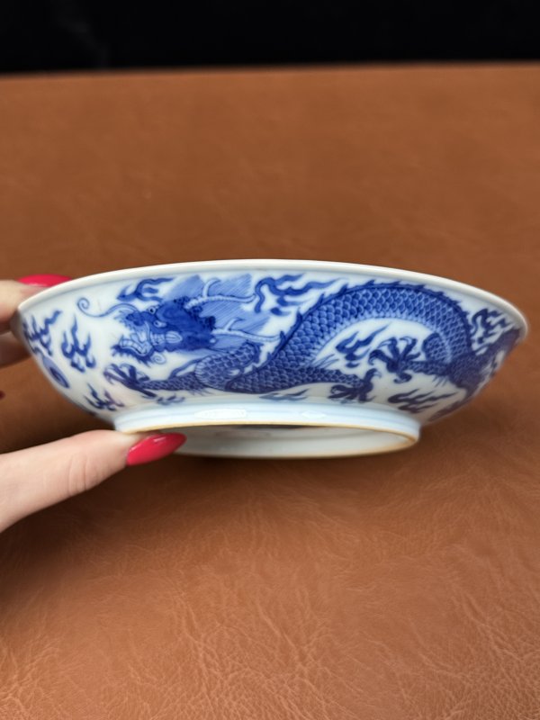 清乾隆 青花云龙纹盘 - 图9