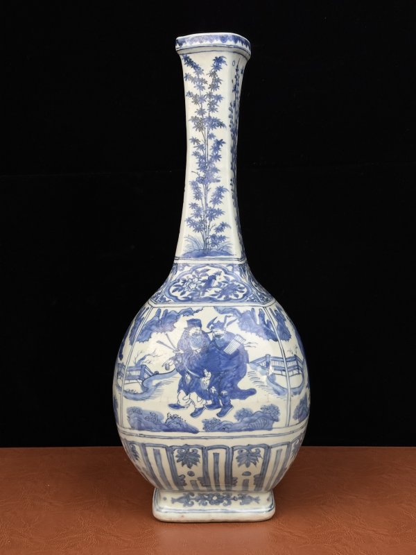明嘉靖 青花八仙人物图长颈瓶 - 图14