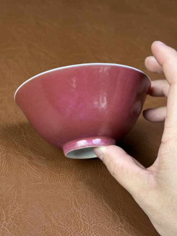 清光绪 胭脂红釉碗 - 图7