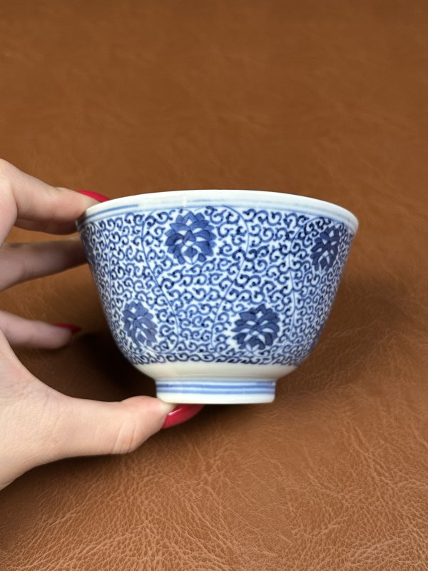 清光绪 青花缠枝花卉纹碗 - 图7