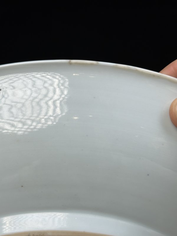 清康熙 五彩花鸟纹大盘 - 图8