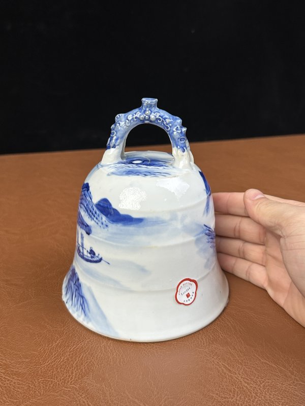 清中期 青花山水人物通景挂钟 - 图10