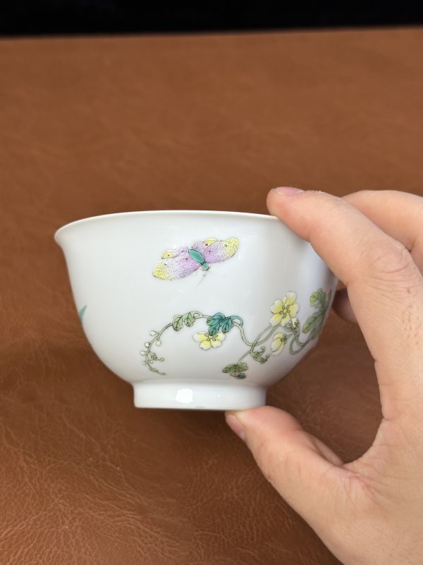 清嘉庆 粉彩过枝癞瓜纹茶园 - 图9