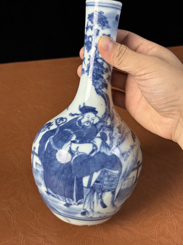 清中期 青花福禄寿天球瓶 - 图7