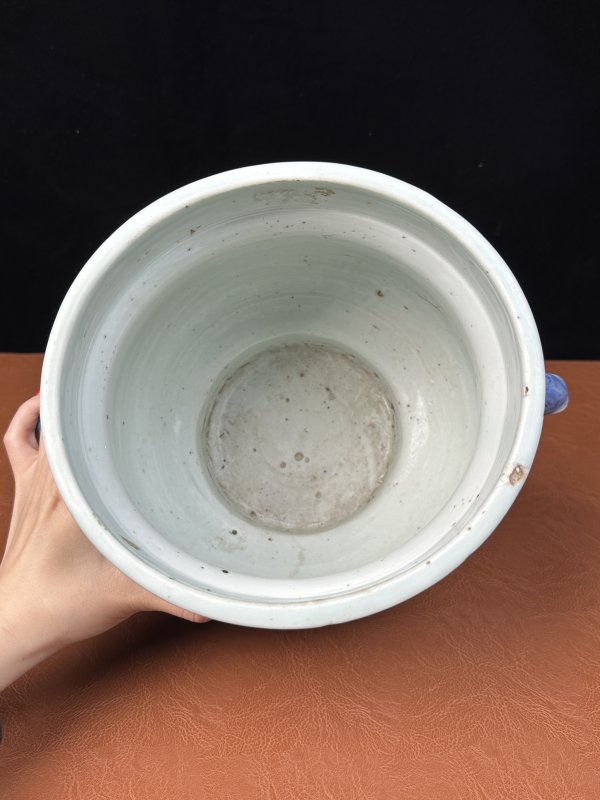 明嘉靖  青花仙瑞麒麟纹双象耳炉 - 图18