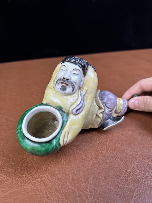 清康熙 素三彩太白醉酒水呈 - 图5