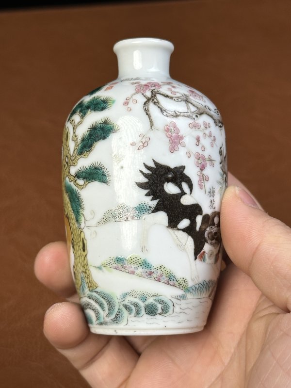 清光绪 粉彩素云道人鼻烟壶 - 图4