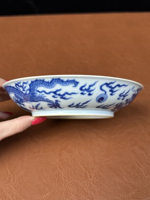 清乾隆 青花云龙纹盘 - 图10
