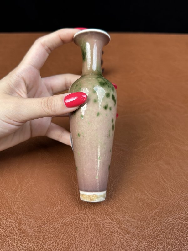 清康熙 豇豆红釉柳叶瓶 - 图12