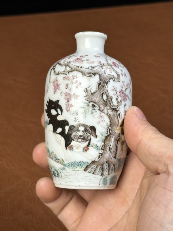 清光绪 粉彩素云道人鼻烟壶 - 图5