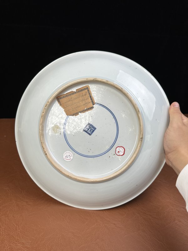 清康熙 五彩花鸟纹大盘 - 图10