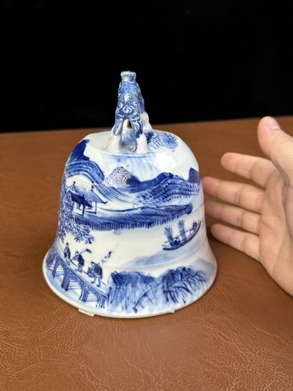 清中期 青花山水人物通景挂钟 - 图12