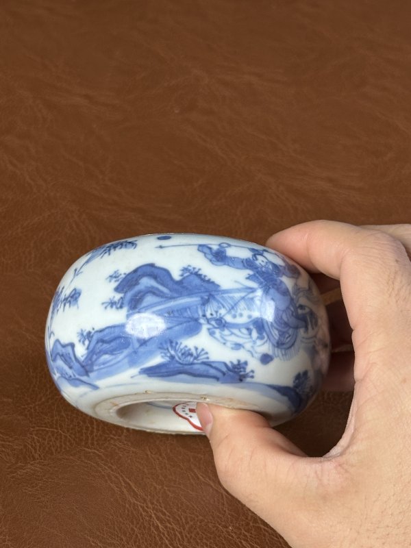 明 青花人物故事水盂 - 图6