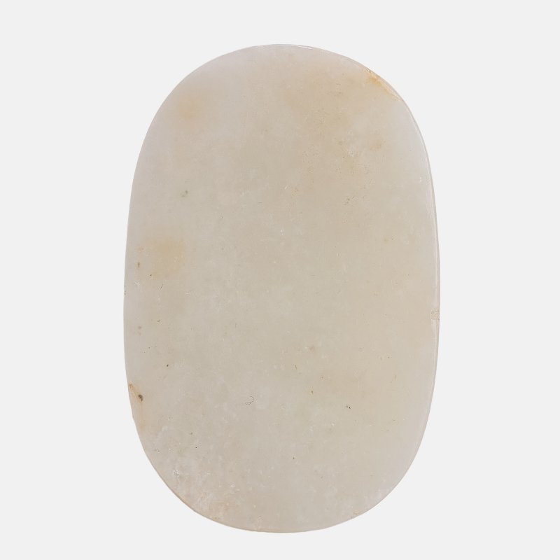 清 白玉砚 | A Chinese jade inkstone Qing dynasty (1644-1911), of oval form