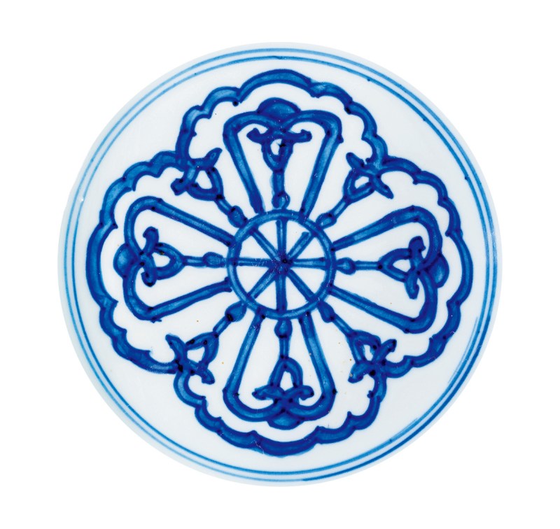 明万历 青花折枝花卉纹墩式碗 - 图2