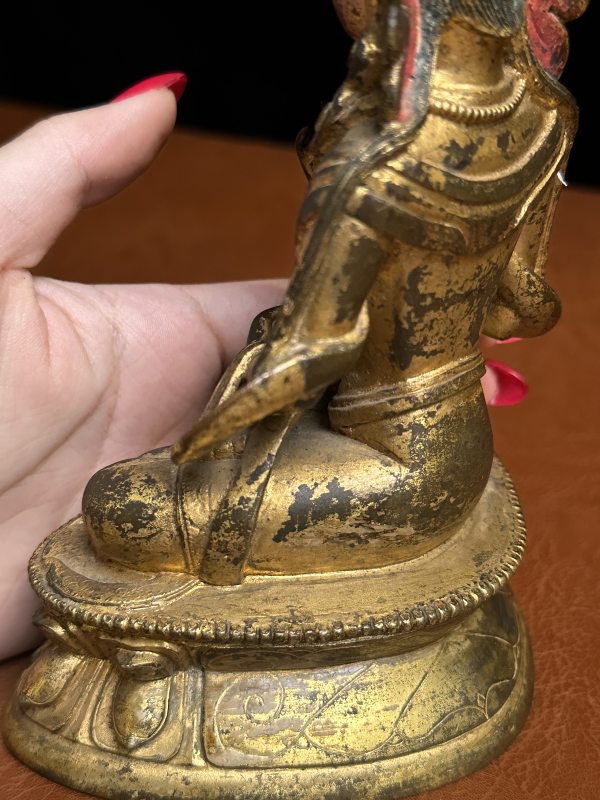 十七世纪 铜鎏金财宝天王坐像 - 图6