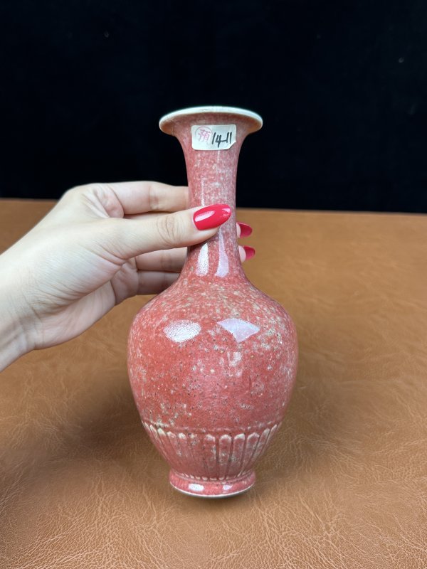 清晚期 豇豆红釉八大码一组七件 - 图36