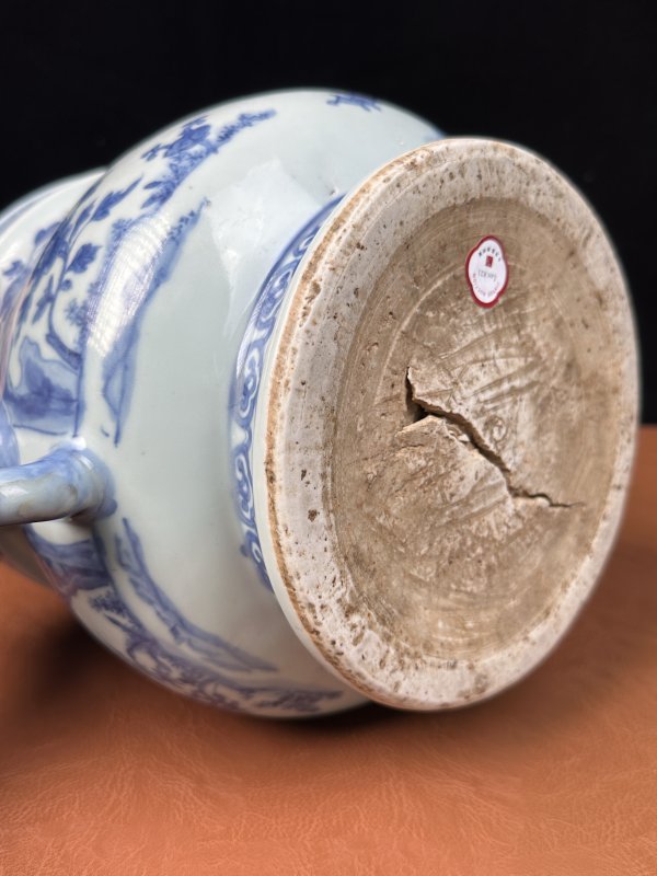明嘉靖  青花仙瑞麒麟纹双象耳炉 - 图21