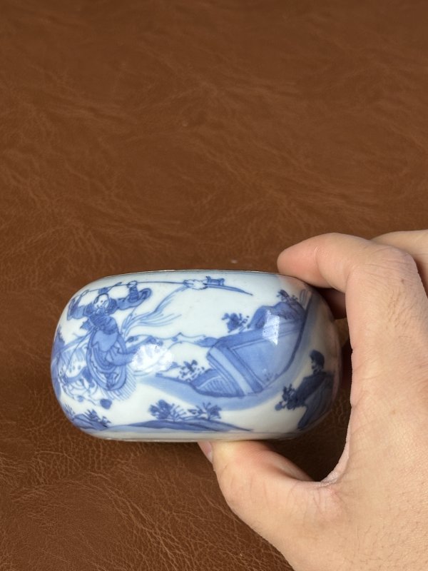 明 青花人物故事水盂 - 图8