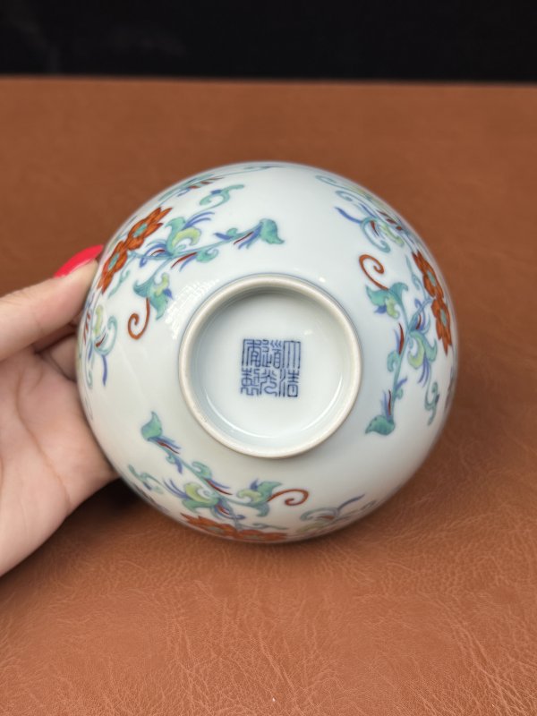 清道光 斗彩并蒂莲纹碗 - 图15