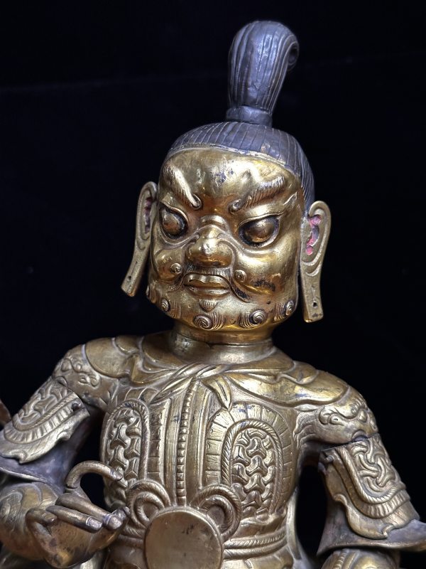 清乾隆 铜鎏金白度母坐像 - 图10