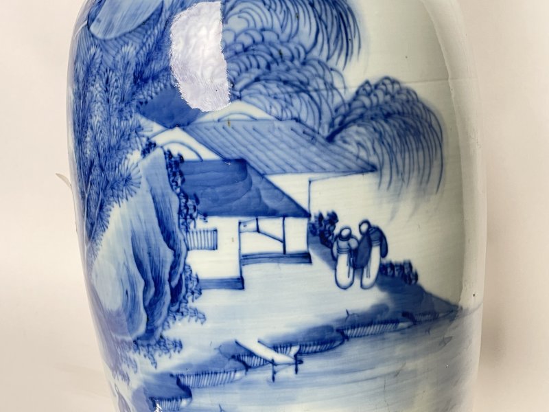 清晚期 300件青花山水人物纹嫁妆瓶 - 图9