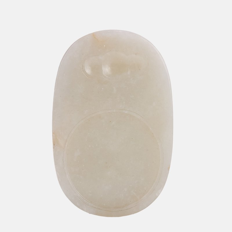 清 白玉砚 | A Chinese jade inkstone Qing dynasty (1644-1911), of oval form - 图2