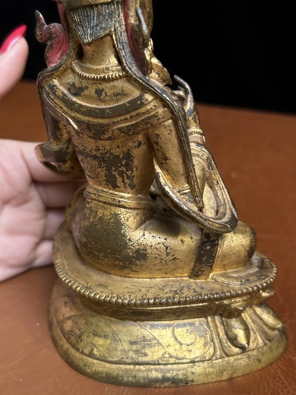 十七世纪 铜鎏金财宝天王坐像 - 图9