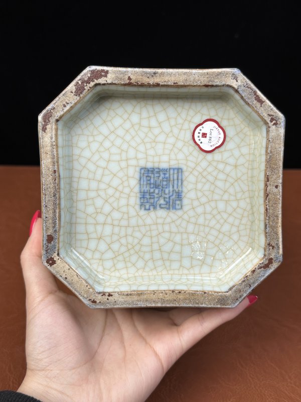 清道光 仿汝釉八方尊 - 图19