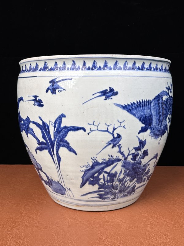 清顺治 青花麒麟纹大缸 - 图6