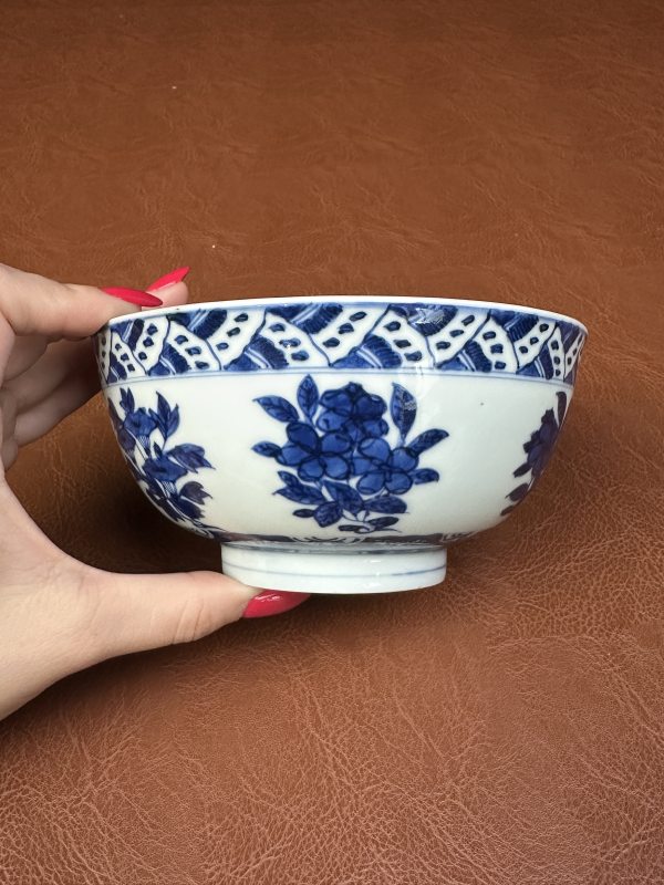 明万历 青花折枝花卉纹墩式碗 - 图6