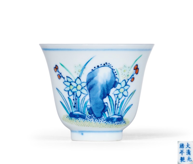 清光绪 斗彩花神杯 - 图1