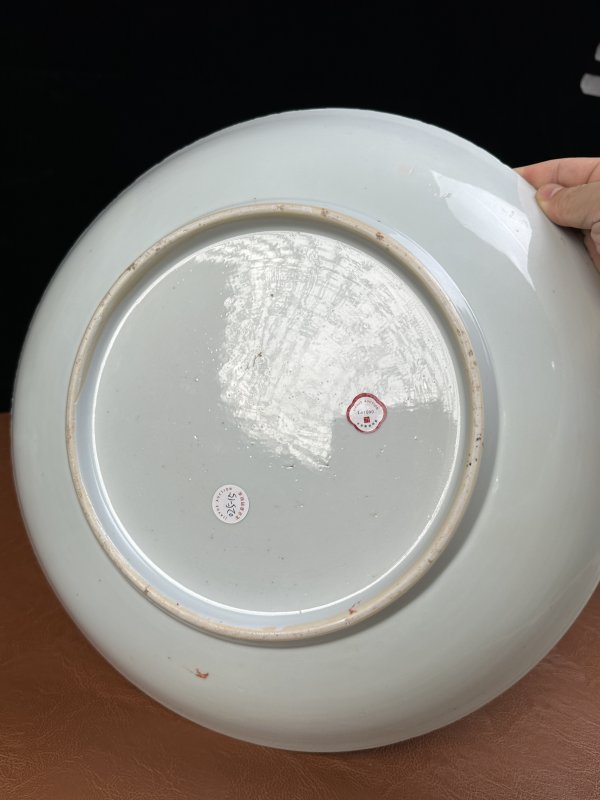 清康熙 五彩郭子仪拜寿图纹盘 - 图10