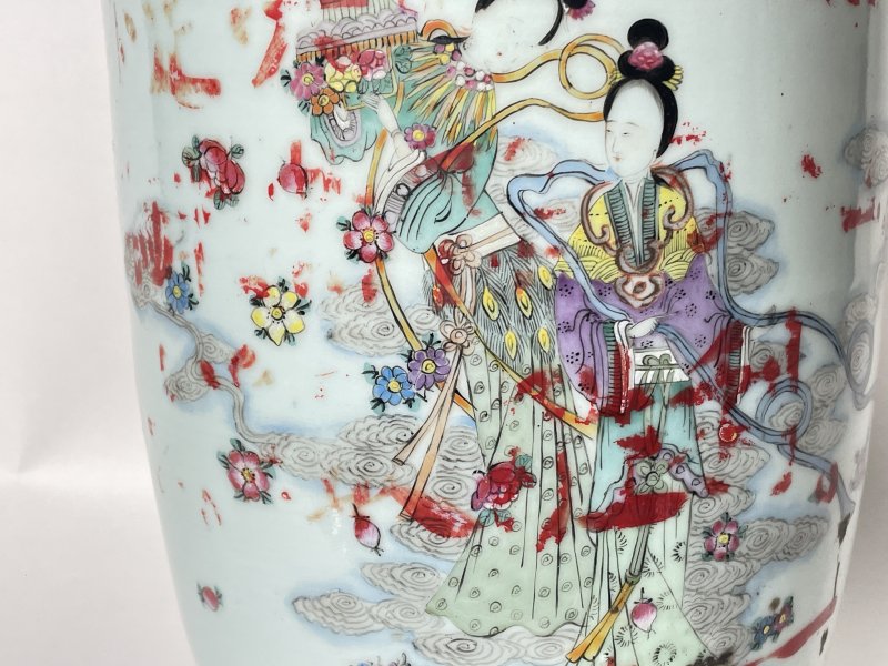 民国 150件粉彩天女散花嫁妆瓶 - 图3
