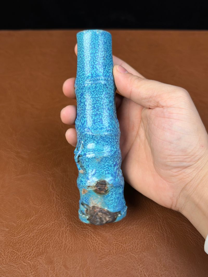 清乾隆 炉钧釉竹节形香插 - 图3