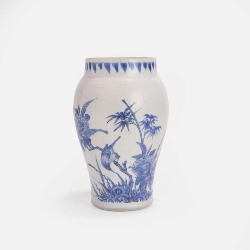 明崇祯 青花花鸟图瓶 | A Chinese blue and white vase Chongzhen (1628-1644), of baluster form - 图3