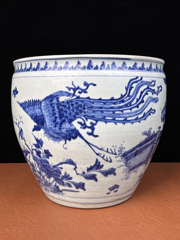 清顺治 青花麒麟纹大缸 - 图7