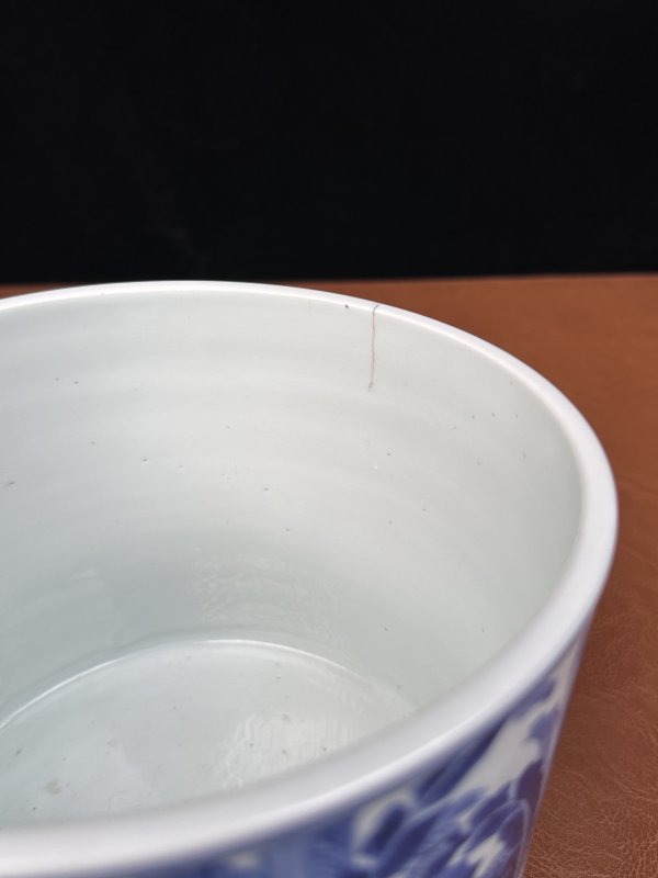 清康熙 青花桐叶封弟图笔筒 - 图20