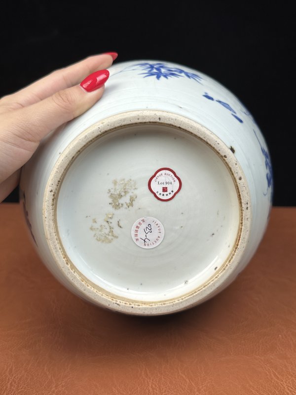 明崇祯 青花花卉纹莲子罐 - 图11