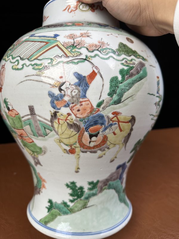 清康熙 五彩人物水浒传将军罐 - 图7