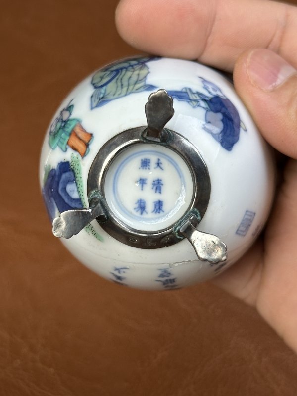 清康熙 斗彩太白醉酒诗文卧足杯 - 图11