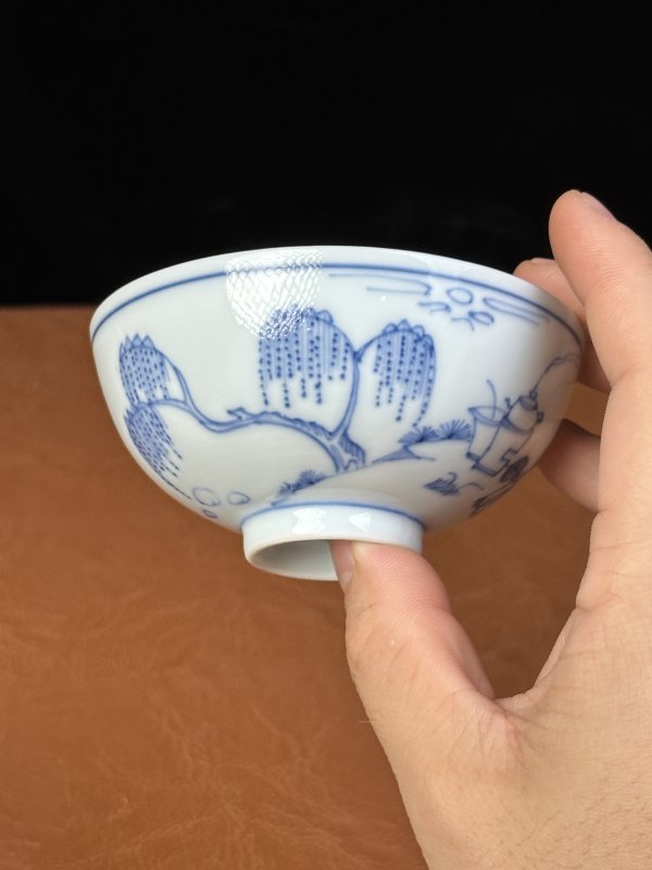清雍正 青花高士人物茶园 - 图10