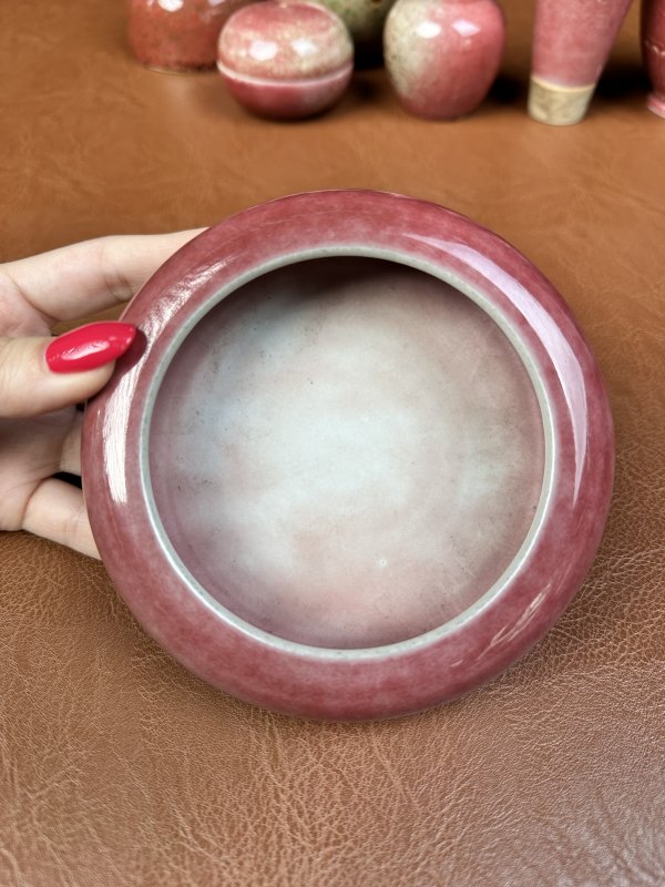 清晚期 豇豆红釉八大码一组七件 - 图11