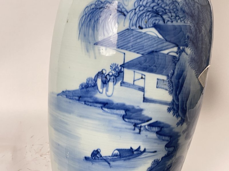 清晚期 300件青花山水人物纹嫁妆瓶 - 图12
