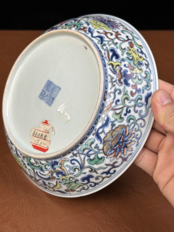 清道光 斗彩虁凤纹盘 - 图10