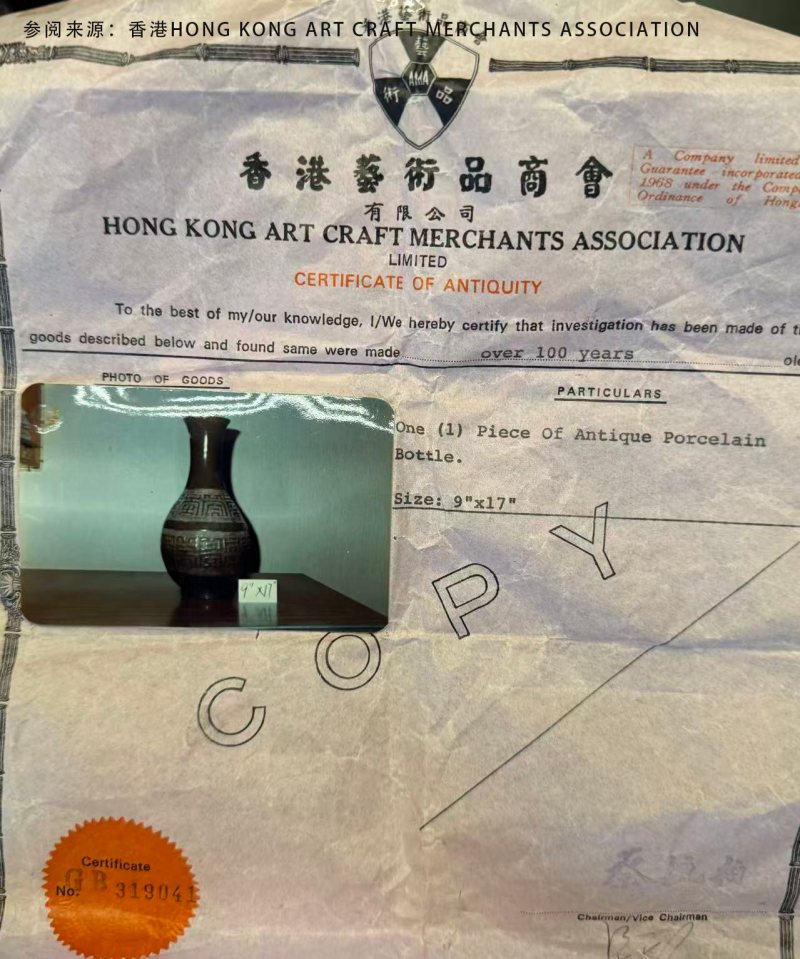 清中期 茶叶末釉露胎夔龙纹胆瓶 - 图2